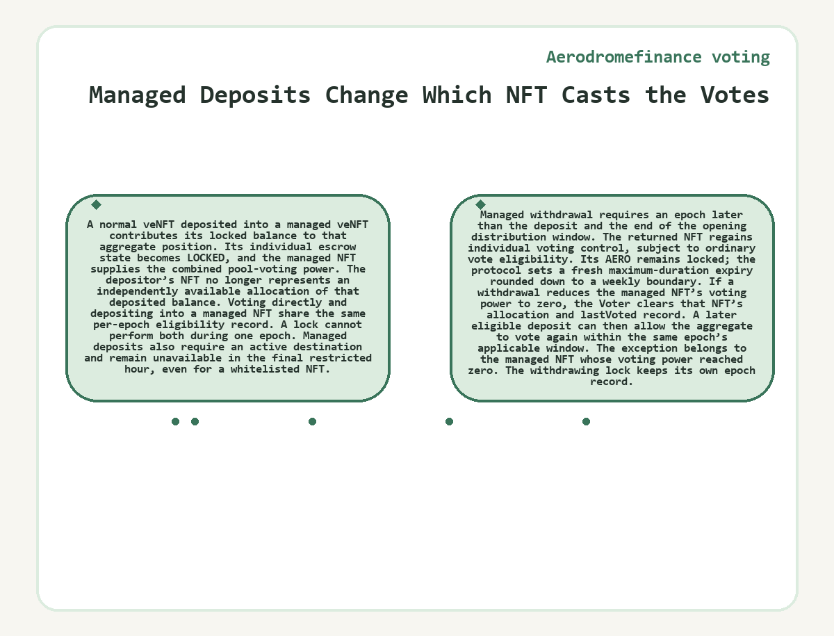 Graphic: Aerodromefinance voting: Managed Deposits Change Which NFT Casts the Votes